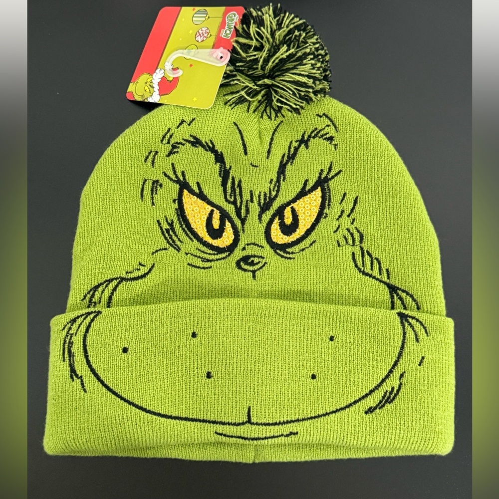 Nwt The Grinch Beanie Pom Pom Hat